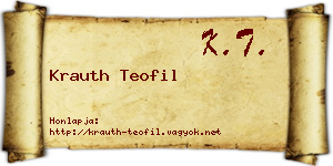 Krauth Teofil névjegykártya